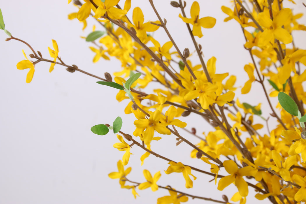 Bulk 40" Yellow Faux Spring Forysythia Branch Flowers Blossom Wholesale