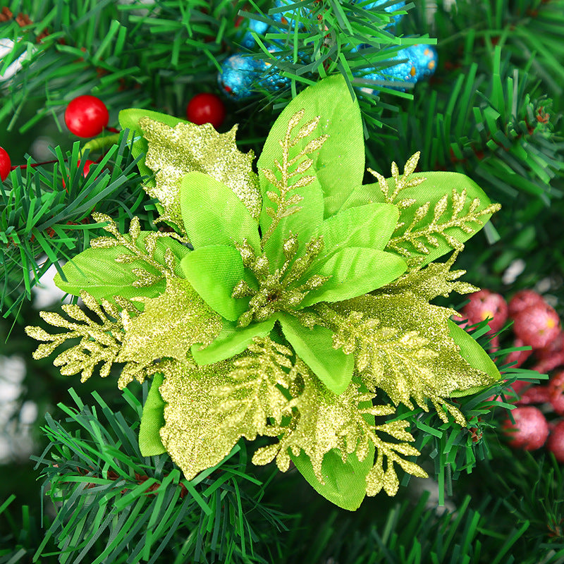 Bulk 14 Colors 6" Glitter Poinsettia Artificial Christmas Flowers Xmas Tree Ornaments Wholesale
