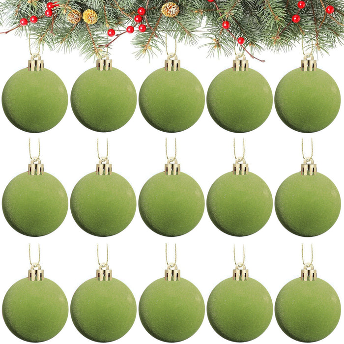 Bulk 15pcs 2.3" Velvet Christmas Ball Ornaments - Soft Plush Holiday Tree Decor Wholesale