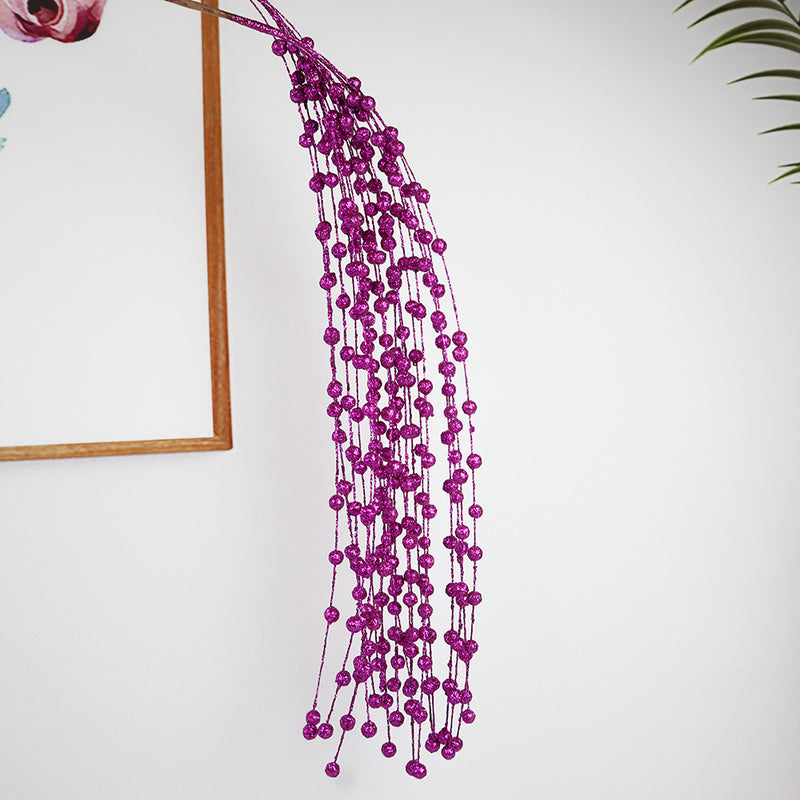 Bulk 5Pcs Artificial Glitter Berry Long Stems Weeping Christmas Ornaments Flowers Arrangement Decoration Wholesale