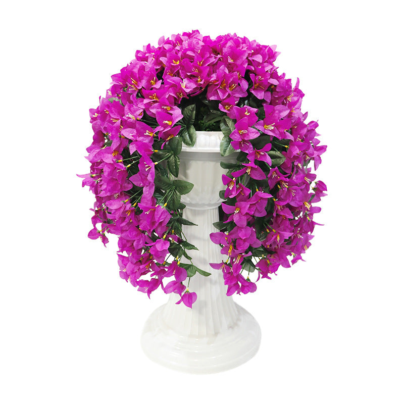 Bulk Bougainvillea Hanging Bush Artificial Flowers Plants for Outdoors Trailing Vines UV Resistant Autumn Decor Wholesale