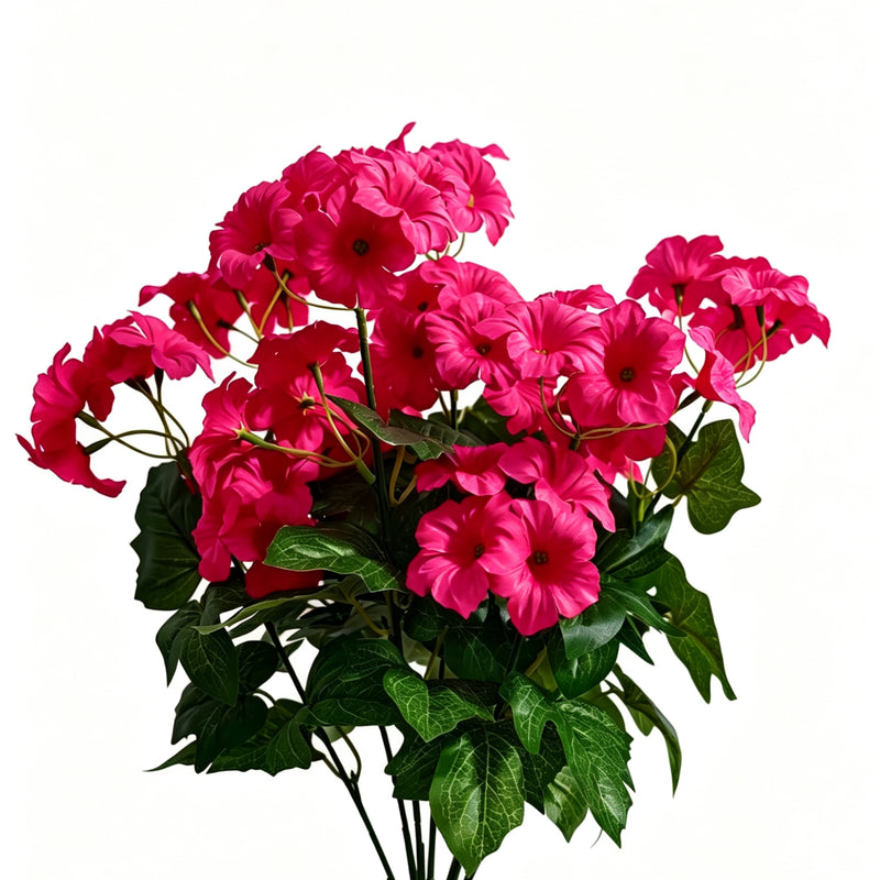 Bulk Upgraded 19" UV-Resistant Artificial Petunias – Realistic Silk Flowers for Outdoor Decor Wholesale