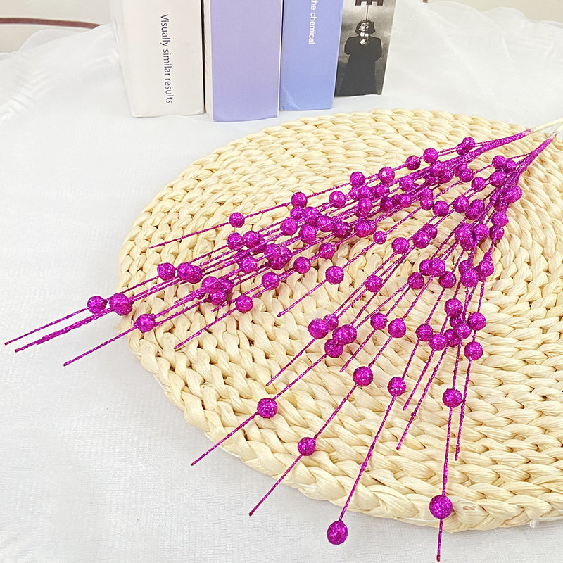 Bulk 10 Bundles 17" Artificial Glitter Holy Berry Stems Christmas Picks Wholesale