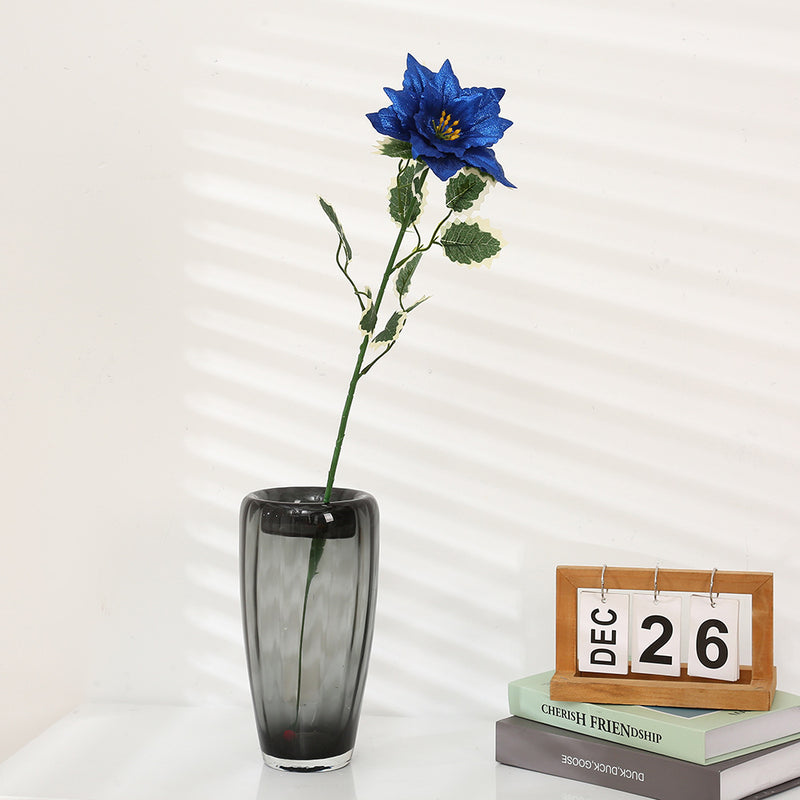 Bulk Exclusive 25 inches Tall Glitter Poinsettia Spray Long Stems With Leaves Wholesale