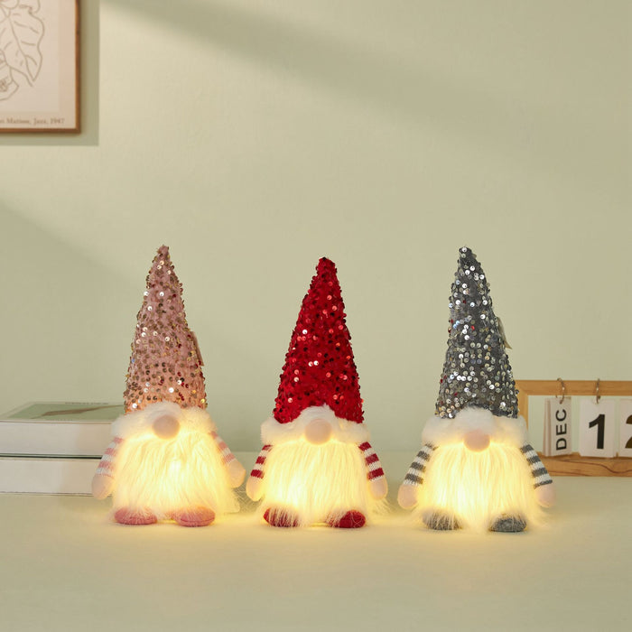 Bulk Christmas Glitter Light Up Figure Santa Claus Gifts Wholesale