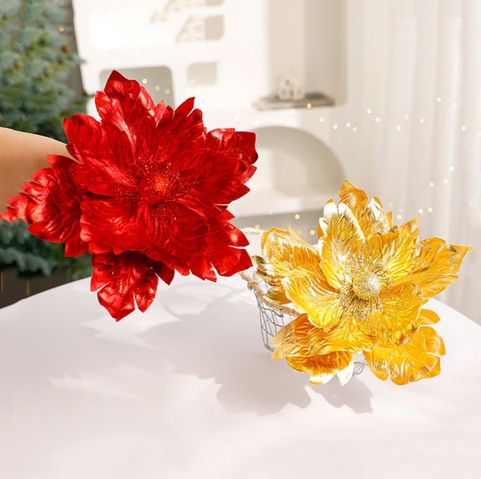 Bulk Large Glitter Flower Stems Christmas Ornaments Decoration Wholesale