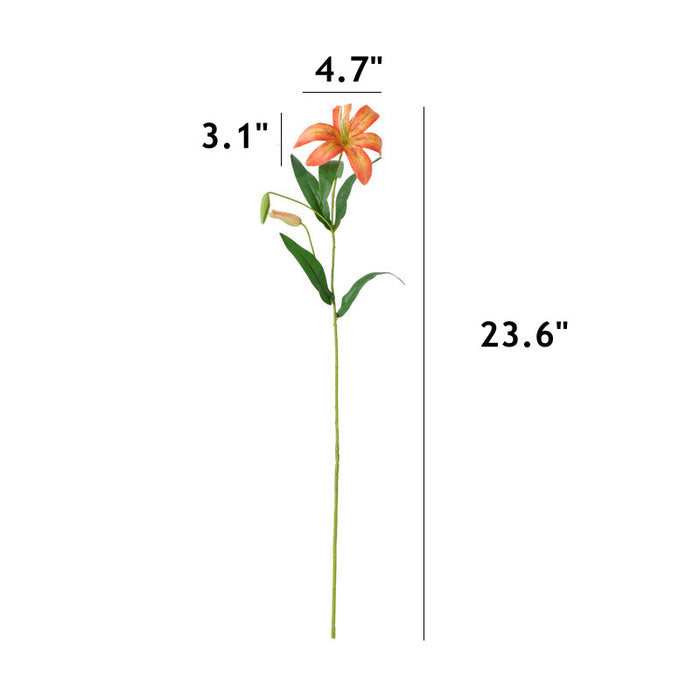 Bulk 2Pcs 23.6" Gloriosa Flame Lily Stems Flowers Artificial Wholesale