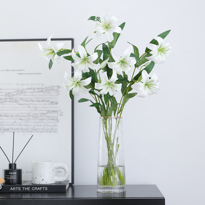 Bulk 2Pcs 23.6" Gloriosa Flame Lily Stems Flowers Artificial Wholesale