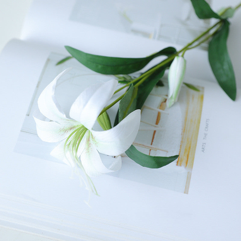 Bulk 2Pcs 23.6" Gloriosa Flame Lily Stems Flowers Artificial Wholesale