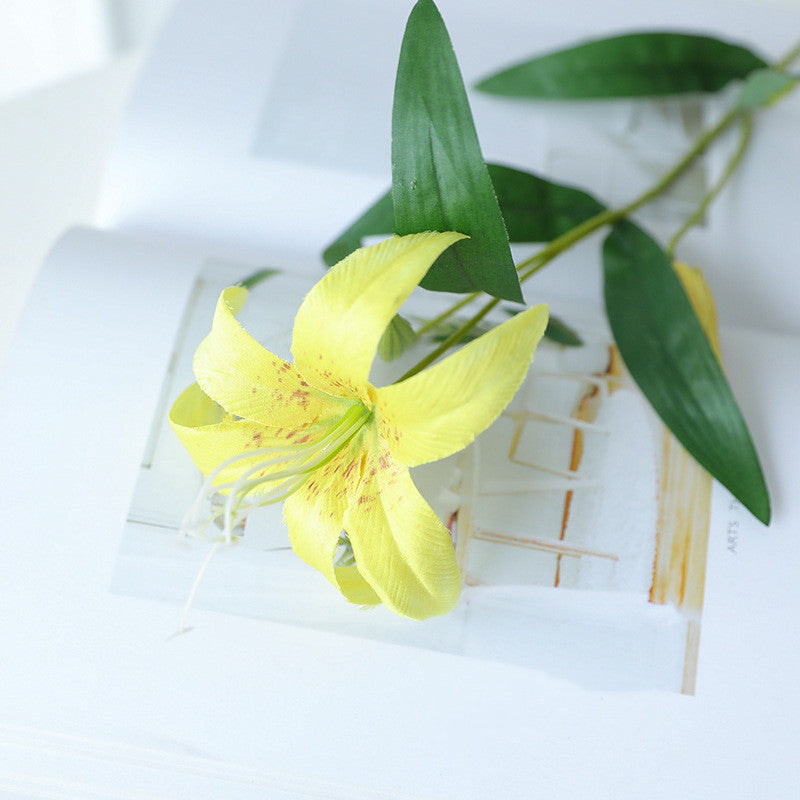 Bulk 2Pcs 23.6" Gloriosa Flame Lily Stems Flowers Artificial Wholesale