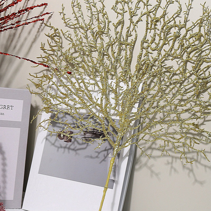 Bulk 19.6" Golden Antler Shaped Tree Branch Manzanita Branches for Festival Decor Wholesale