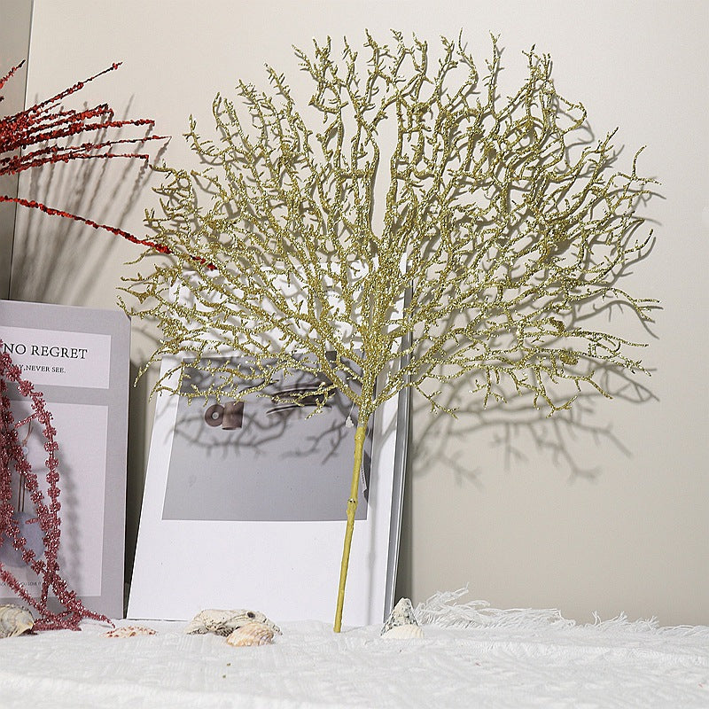 Bulk 19.6" Golden Antler Shaped Tree Branch Manzanita Branches for Festival Decor Wholesale