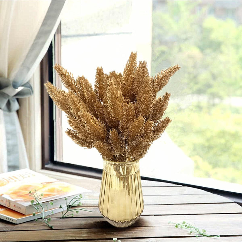 Bulk 2pcs Gold Bush Grass Faux Shrubs Plants for Indoor Outdoor Garden Wedding Table Planter Filler  Wholesale