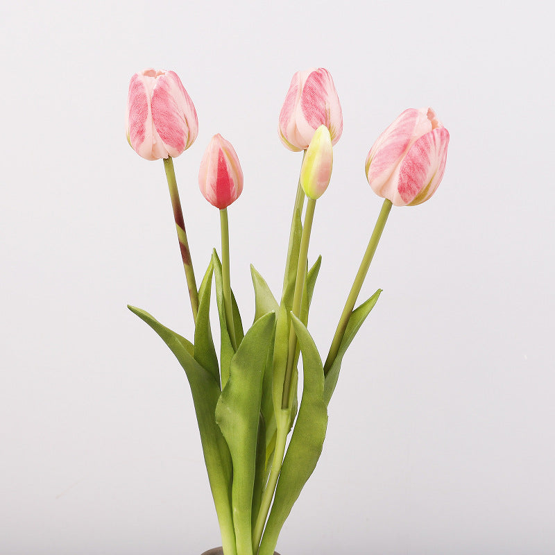 Bulk 2025 Upgraded Gradient Color Tulips Bouquet Real Touch Latex Tulip Flowers Wholesale