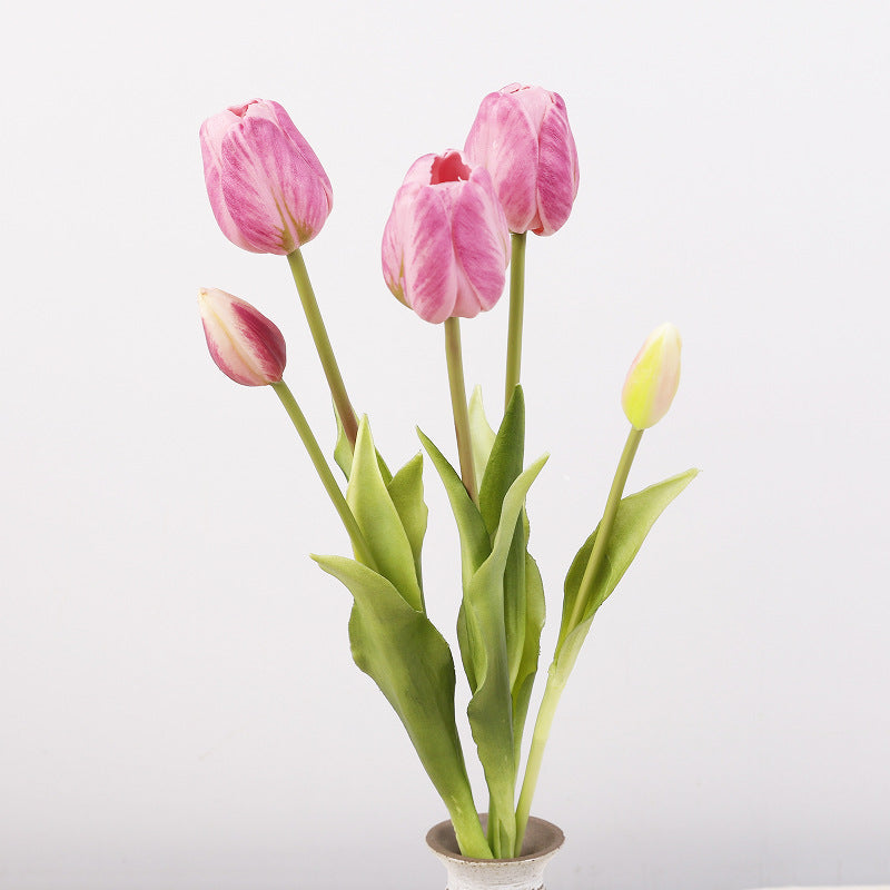 Bulk 2025 Upgraded Gradient Color Tulips Bouquet Real Touch Latex Tulip Flowers Wholesale