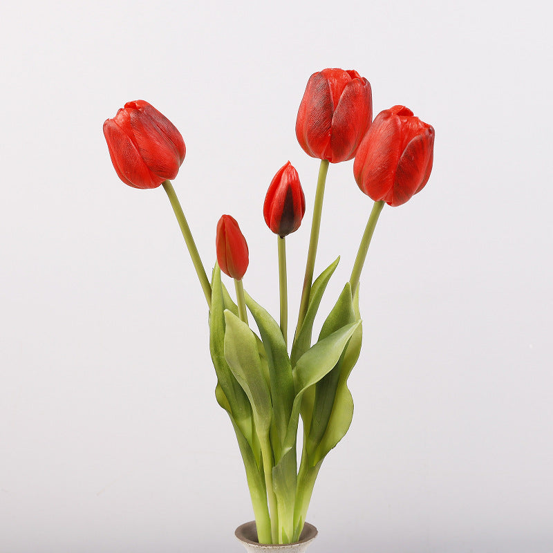 Bulk 2025 Upgraded Gradient Color Tulips Bouquet Real Touch Latex Tulip Flowers Wholesale