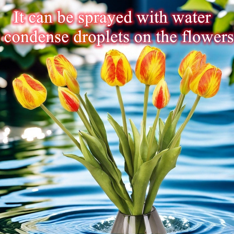 Bulk 2025 Upgraded Gradient Color Tulips Bouquet Real Touch Latex Tulip Flowers Wholesale