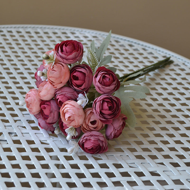 Bulk 12.6" Premium Silk Ranunculus Bouquet Ideal for Wedding Centerpieces, Home Decor & Spring Event Styling