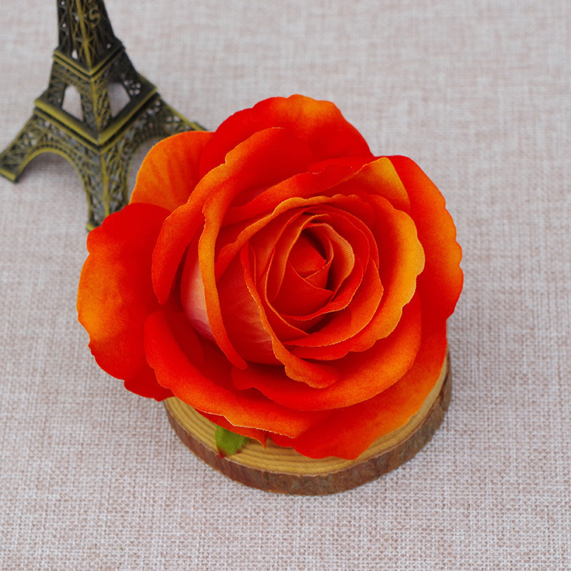 Bulk 10pcs Realistic Bionic Flannel Roses Heads for DIY Wedding Party Baby Shower Home Decoration