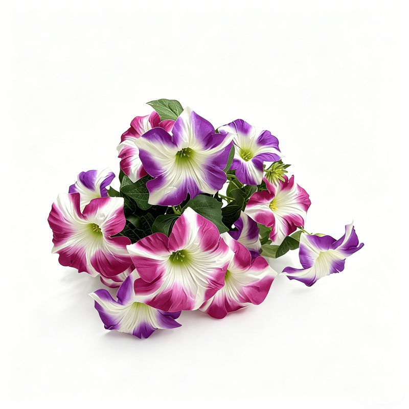 Bulk Upgraded 19" UV-Resistant Artificial Petunias – Realistic Silk Flowers for Outdoor Decor Wholesale