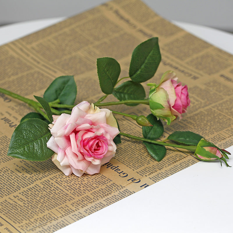 Tiges de rosiers bouclés en vrac de 20 pouces Arrangement de fleurs artificielles au toucher réaliste en gros