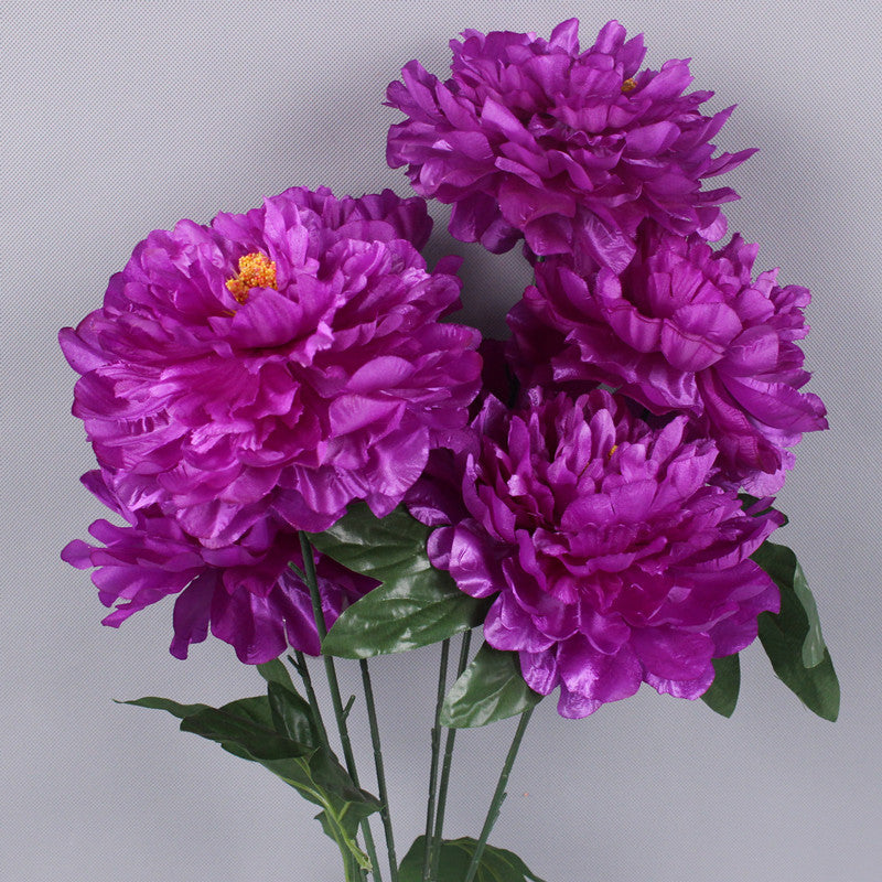 Bulk 27 inches Tall Peony Bush Artificial Cemetery Satin Flowers Wholesale