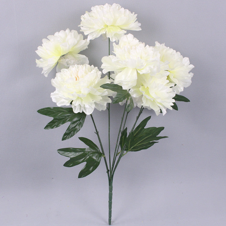 Bulk 27 inches Tall Peony Bush Artificial Cemetery Satin Flowers Wholesale