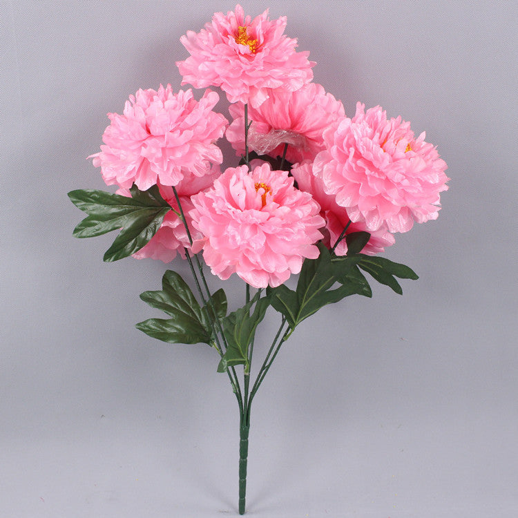 Bulk 27 inches Tall Peony Bush Artificial Cemetery Satin Flowers Wholesale