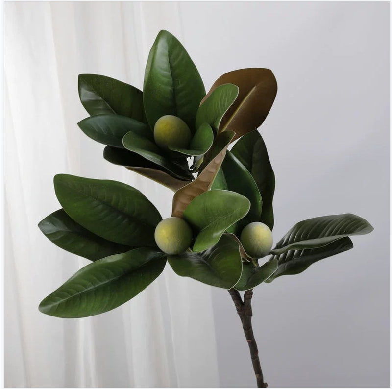 Bulk 12pcs 33" Magnolia Leaves With Fruits Stems Spray Artificial Branch Leaves Wholesale