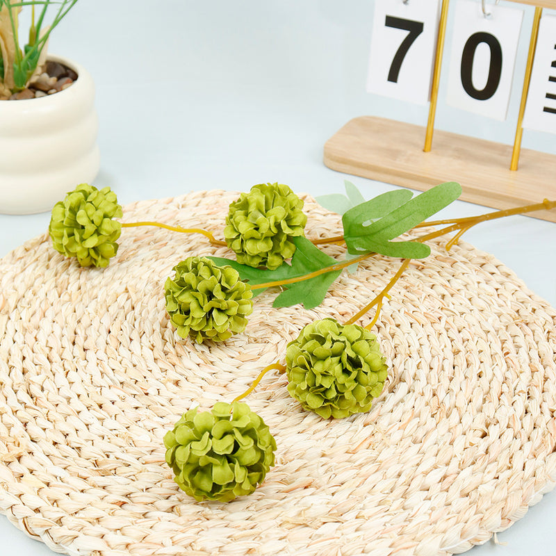 Bulk 19.6" Artificial Chrysanthemum Pom Ball Flower Branches Wholesale