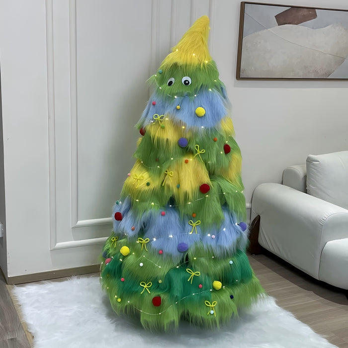 Bulk Exclusive Charming Plush Christmas Tree with Led Strings Assembling Christmas Tree Wholesale