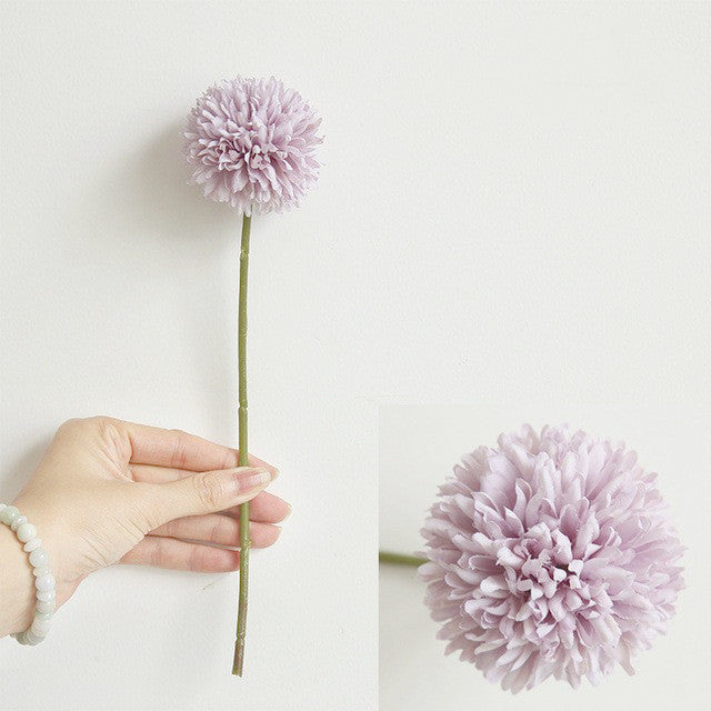 Bulk 11.4" Artificial Silk Pompon Mums Chrysanthemums with Stems Artificial Kiku Flowers Wholesale