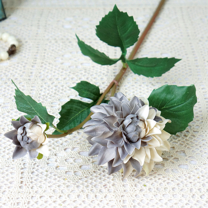 Tiges de dahlia d'automne en vrac 21" Fleurs violettes Décoration d'automne artificielle en gros