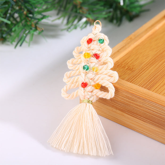 Bulk Hand Knitting Tassels Artificial Christmas Tree Hanging Ornaments Wholesale
