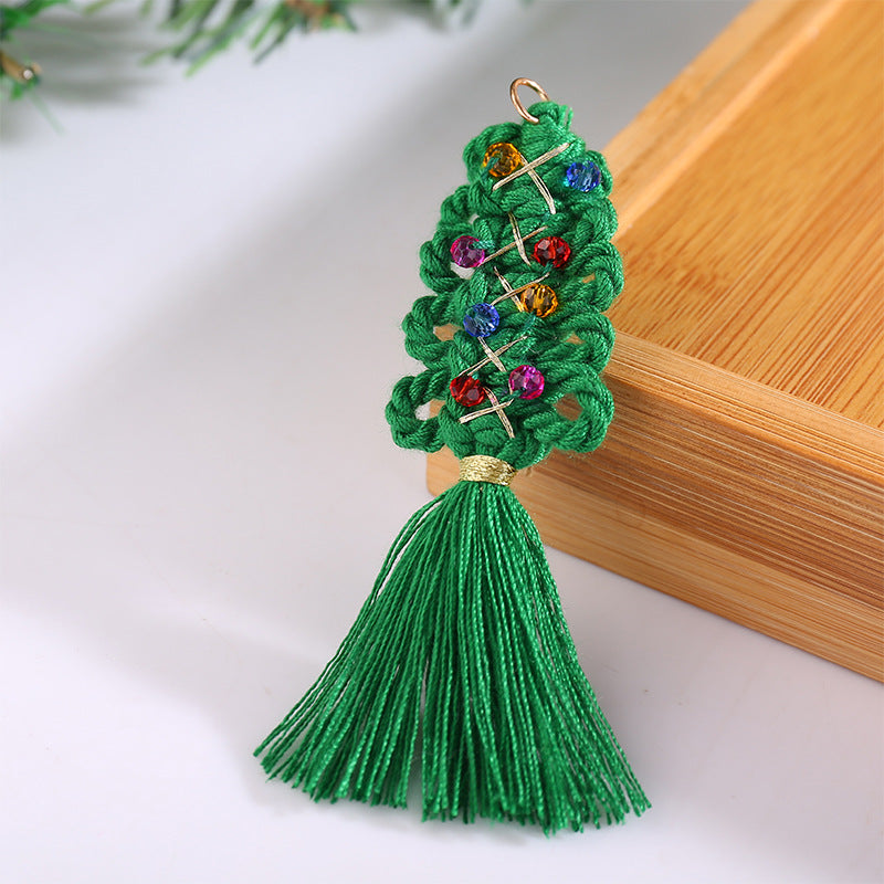 Bulk Hand Knitting Tassels Artificial Christmas Tree Hanging Ornaments Wholesale