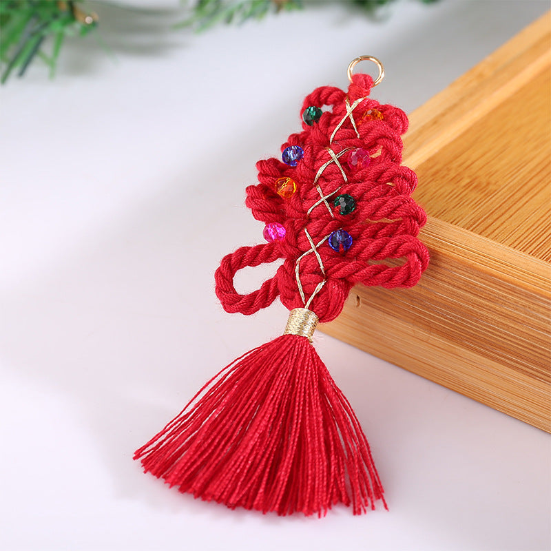 Bulk Hand Knitting Tassels Artificial Christmas Tree Hanging Ornaments Wholesale