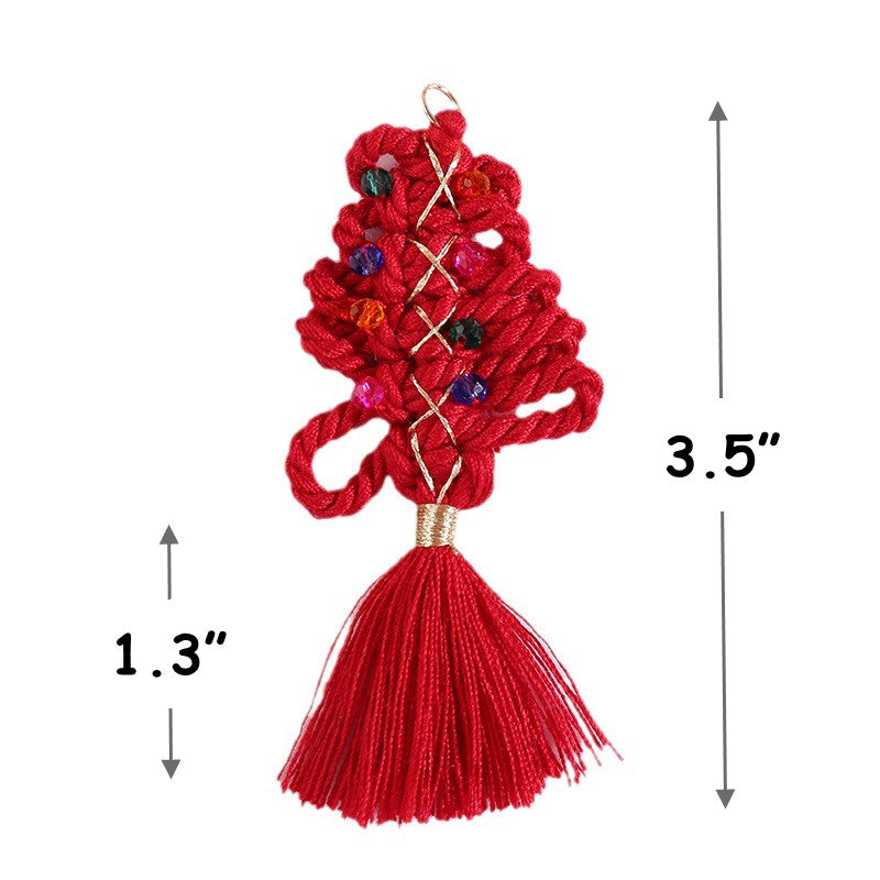 Bulk Hand Knitting Tassels Artificial Christmas Tree Hanging Ornaments Wholesale