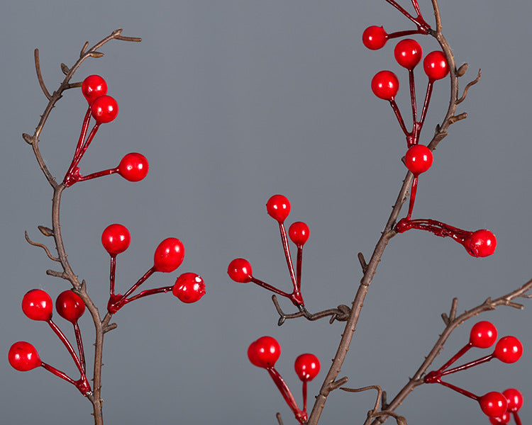 Bulk 43" Extra Long Holly Berries Stems Artificial Fruits Fall Arrangement Christmas Decoration Wholesale