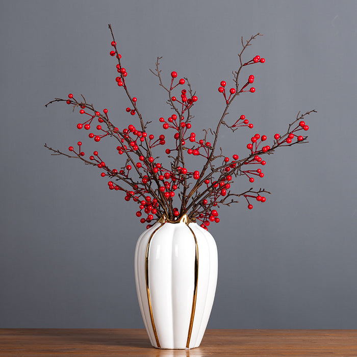 Bulk 43" Extra Long Holly Berries Stems Artificial Fruits Fall Arrangement Christmas Decoration Wholesale