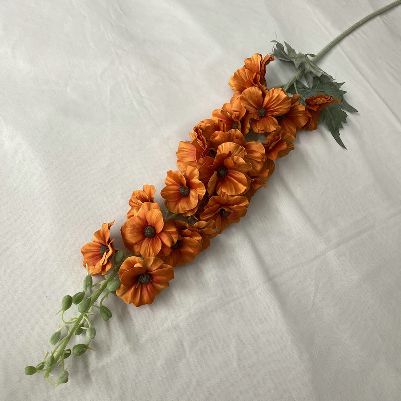 Bulk 25" Silk Hollyhocks Long Stems Artificial Hollyhock Flower Arrangement Wholesale