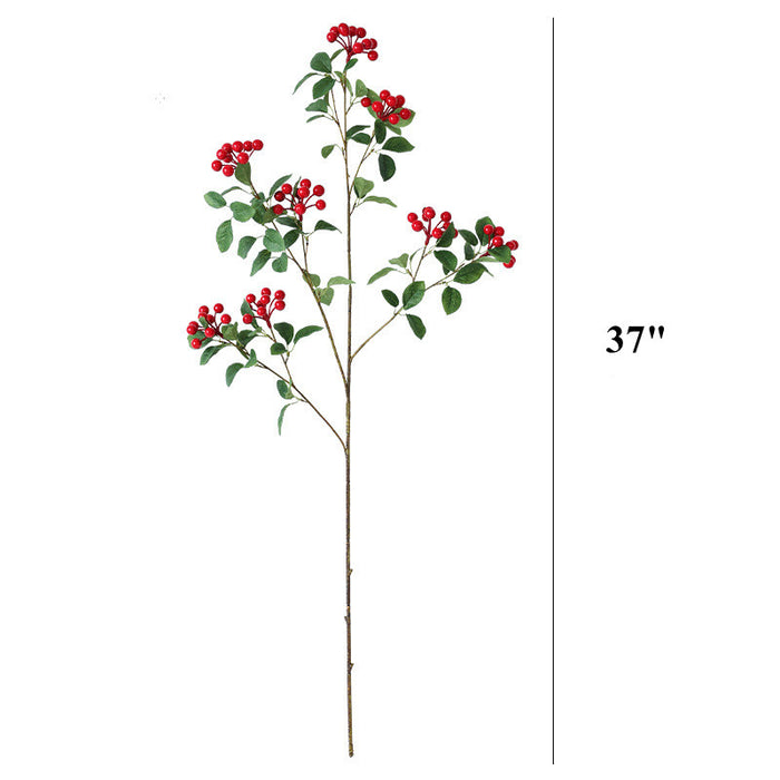 Bulk 37" Holy Berries Branches with Leaves Spray Wholesale