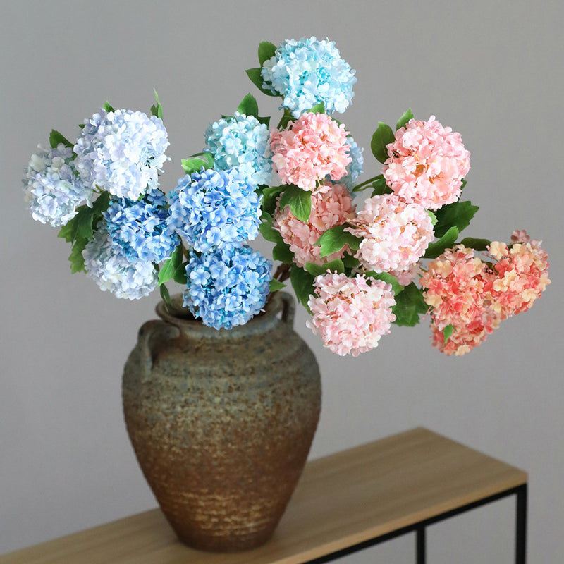 Bulk 2pcs 32" Hydrangea Spray Branches Stems with 3 Flower Heads Wholesale