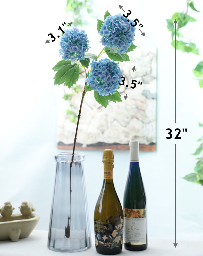 Bulk 2pcs 32" Hydrangea Spray Branches Stems with 3 Flower Heads Wholesale