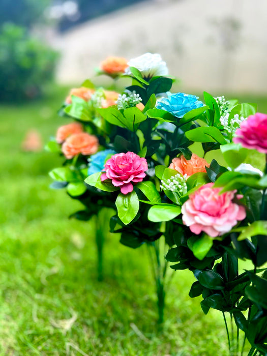 Bulk Exclusive 17" Faux Camellia Bush UV Resistant Flowers for Planter Outdoors Wholesale