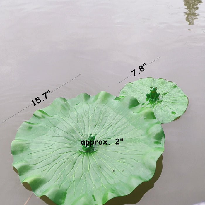 Bulk Exclusive 2Pcs Frog on Lily Pad Artificial Lily Leaf Pads for Ponds Wholesale