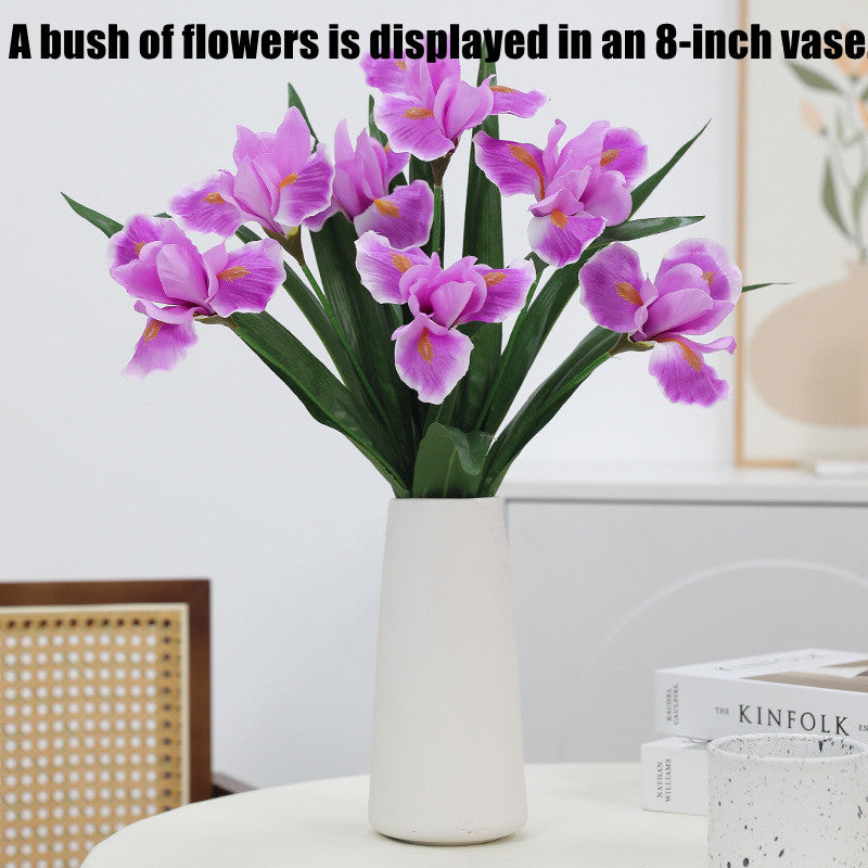 Bulk 19.6" Iris Flower Bush Stems Silk Blooms for Wedding/Home Decor Floral Arrangements Wholesale