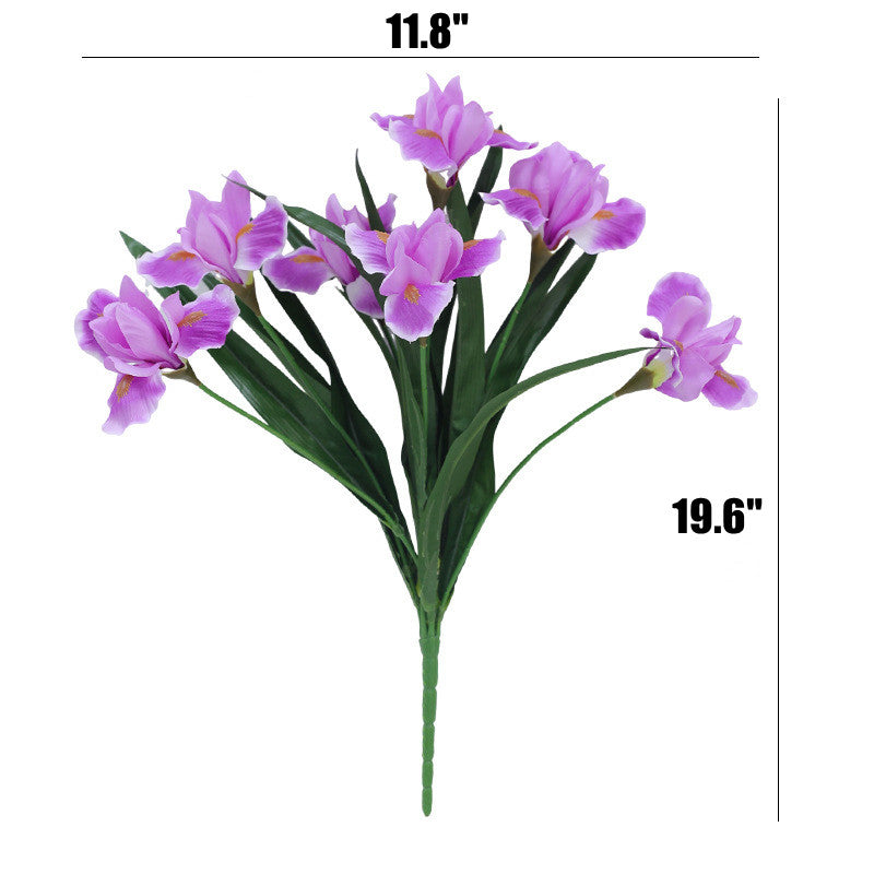 Bulk 19.6" Iris Flower Bush Stems Silk Blooms for Wedding/Home Decor Floral Arrangements Wholesale