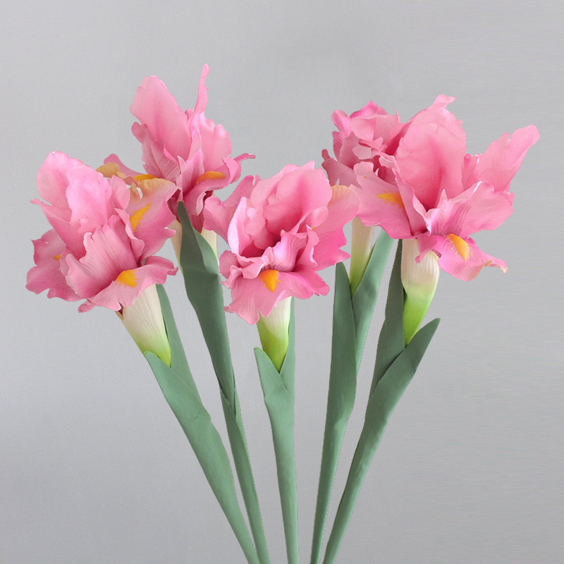 Lot de 5 tiges d'iris artificielles en soie pour fleurs en gros