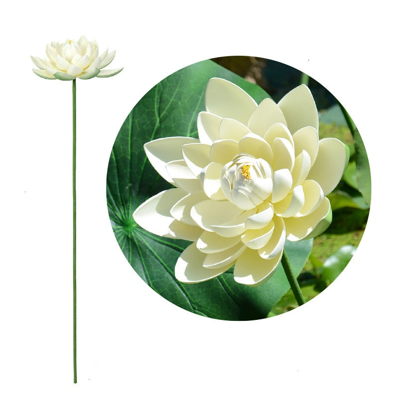 Tiges de lotus extra larges de 35 pouces en vrac, fleurs artificielles au toucher réaliste, vente en gros