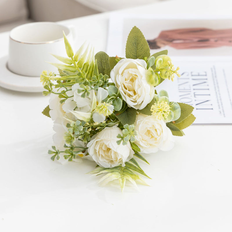 Bulk 12.6" Small Peony Mixed Flowers Bouquet Silk Flowers Artificial Wholesale